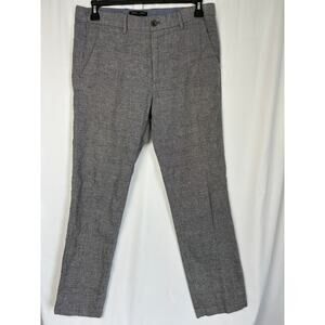 Banana Republic Aiden Fit Pants Mens 33 Gray Linen Blend Preppy Lightweight